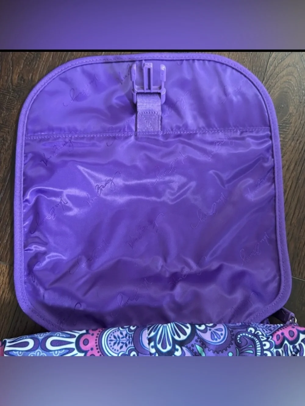 VERA BRADLEY BACKPACK LARGE PURPLE PINK WHITE FLORAL MEDALLION PRINT WHIMSY NWOT